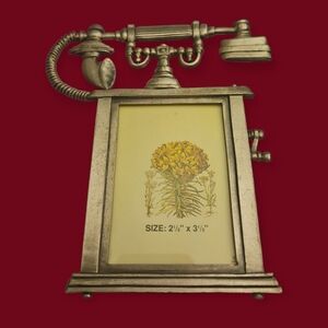 WELFORTH Antique Style Telephone Metal Picture Frame 2.5" X 3.5"